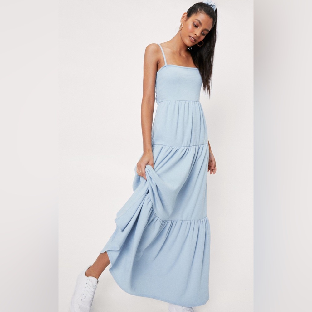 Nasty gal tiers to us maxi dress - blue size US 10
